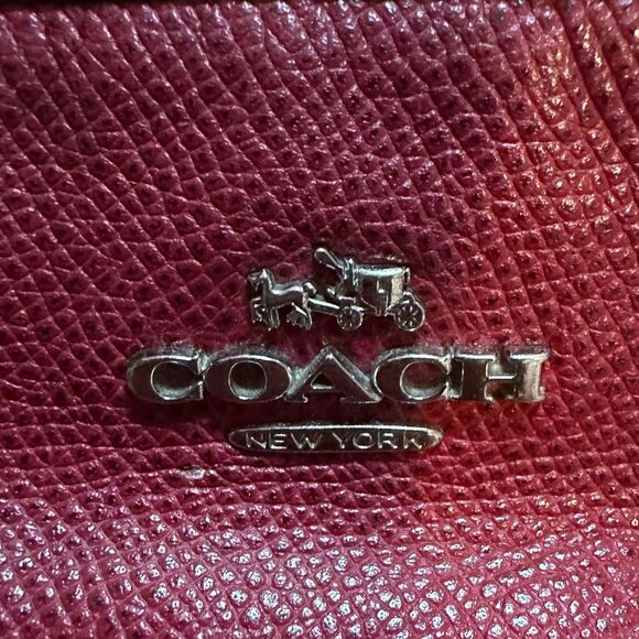 Coach Red/Grey Signature Coated Canvas and Leather crossbody Shoulder Dusty - Picture 4 of 11
